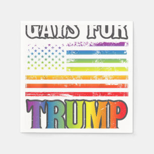 Gays For Trump LGBT Pride Gay Rainbow Flag Vote Re Napkins