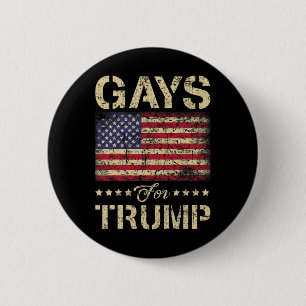 Gays For Trump Stars And Stripes American Flag  Button