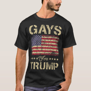 Gays For Trump Stars And Stripes American Flag  T-Shirt