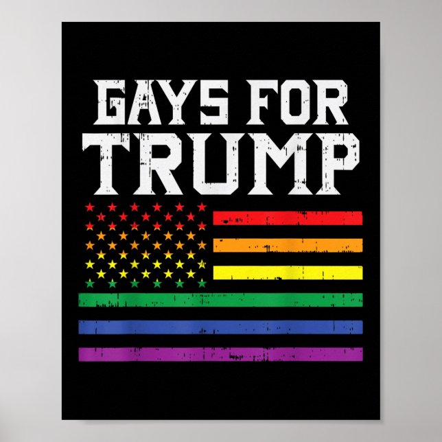 Gays For Trump Usa Flag Pro Reelect Donald 2020 Poster (Front)