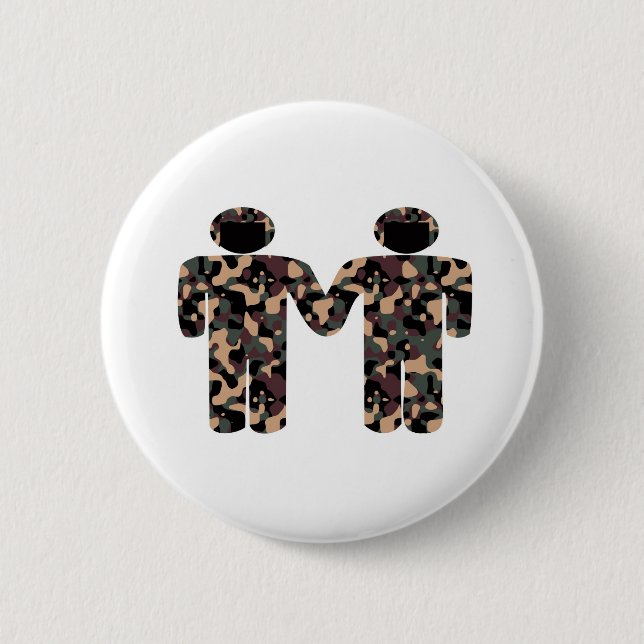 Gays in uniform pinback button (Front)