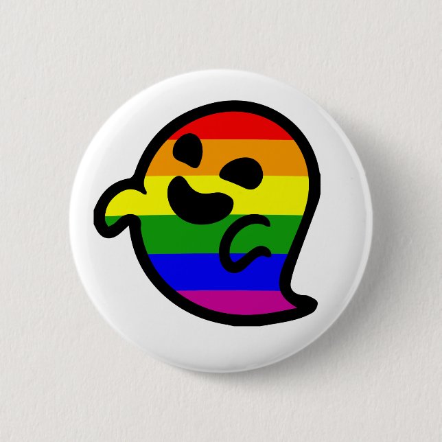 Gaysper- Gay pride ghost emoji- LGTBI T-Shirt Button (Front)