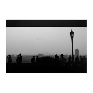 Gaza Pyramids View & Silhouette B&W Acrylic Print