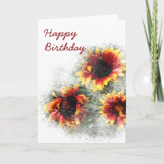 Gazania Birthday Card (Front)