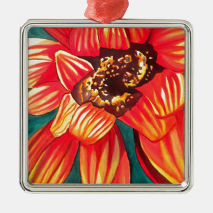 Gazania desert flower art by Sacha Grossel Metal Ornament