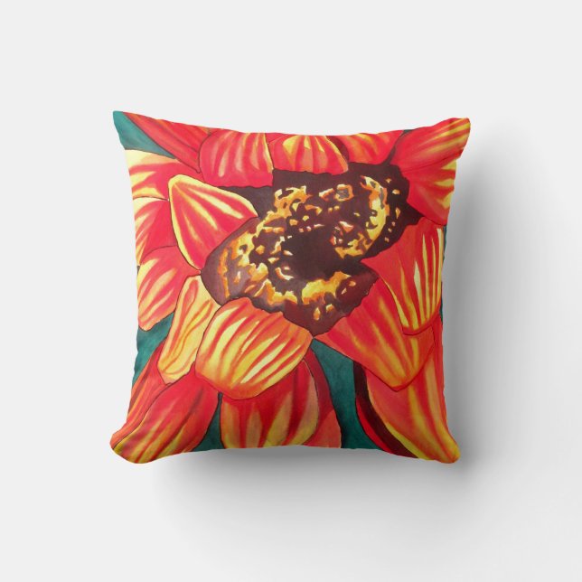 Gazania floral fine art South African flower art Throw Pillow (Front)