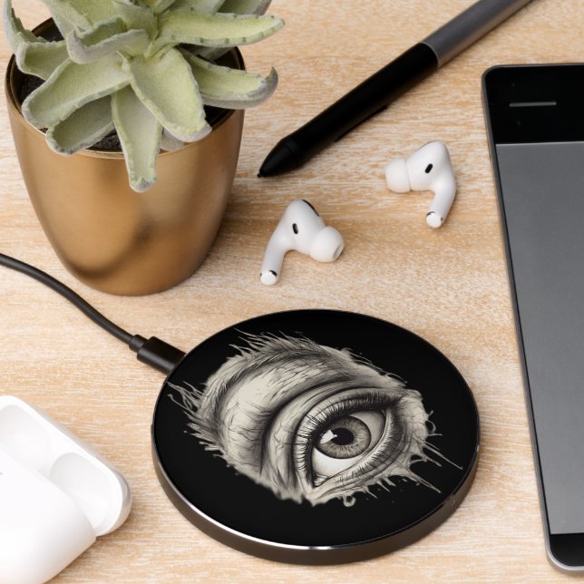 Gaze Couture Unveiling the Soul through Artful Eye Wireless Charger (Desk 2)
