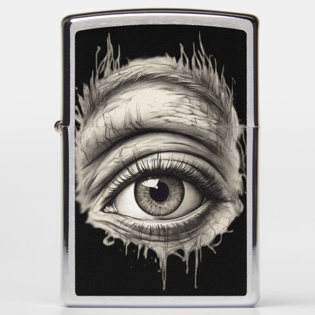 Gaze Couture Unveiling the Soul through Artful Eye Zippo Lighter (Front)