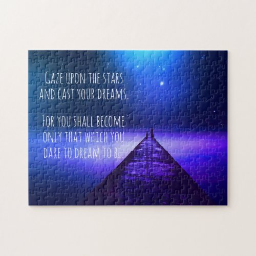 Gaze Upon the Stars Cast Your Dreams Inspirational Jigsaw Puzzle