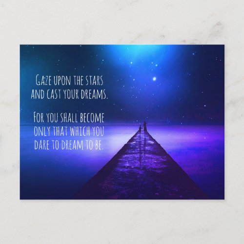 Gaze Upon the Stars Cast Your Dreams Inspirational Postcard