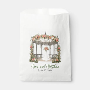 Gazebo Floral Roses Wedding Favor Cake Bag