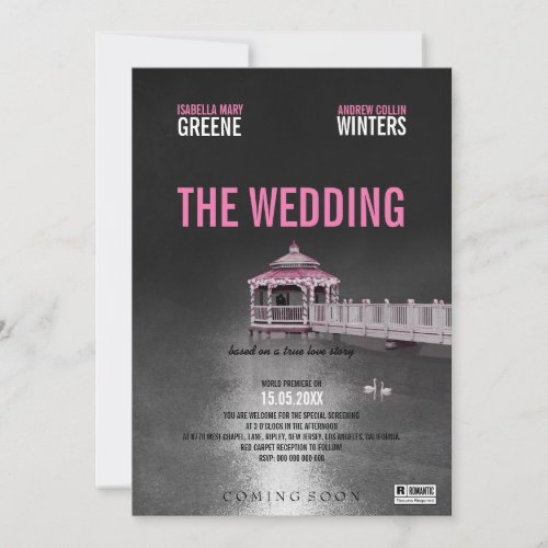 Gazebo Fuchsia Wedding Custom Invitation