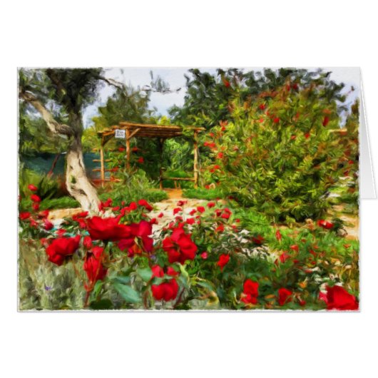 Gazebo in Portuguese garden blank card (Front Horizontal)