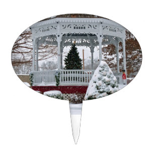 Gazebo in the Snow Cake Topper