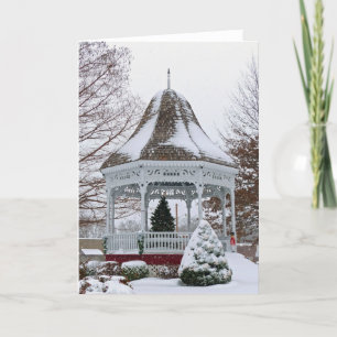 Gazebo in the Snow Holiday Card