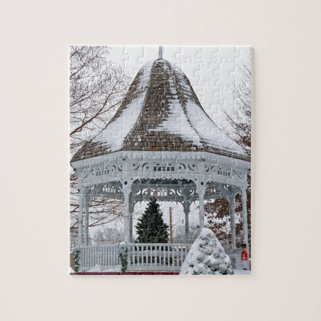 Gazebo in the Snow Jigsaw Puzzle (Vertical)