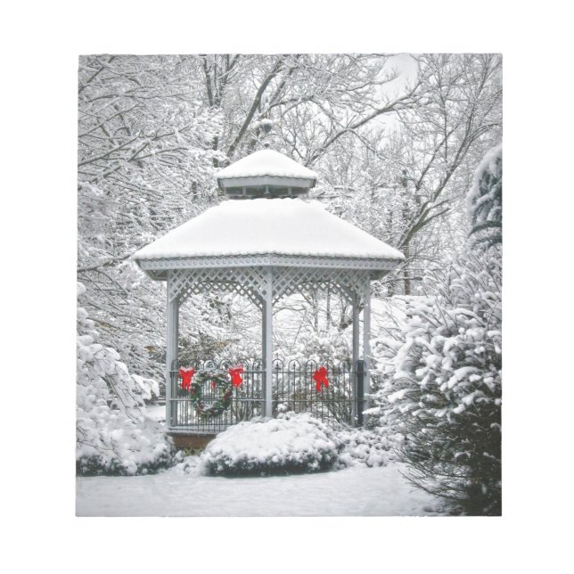 Gazebo in the Snow Notepad (Front)