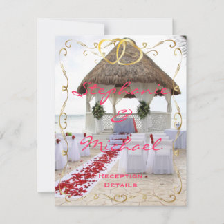 Gazebo On The Beach Wedding Reception Card