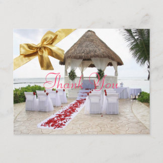 Gazebo On The Beach Wedding Thank You Card2