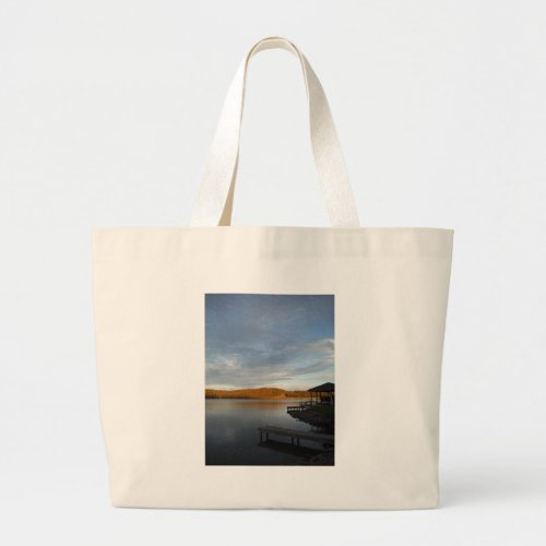 Gazebo sunset at Lake Arrowhead Large Tote Bag