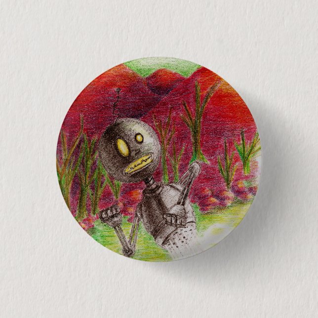 Gazebo the Robot Pinback Button (Front)