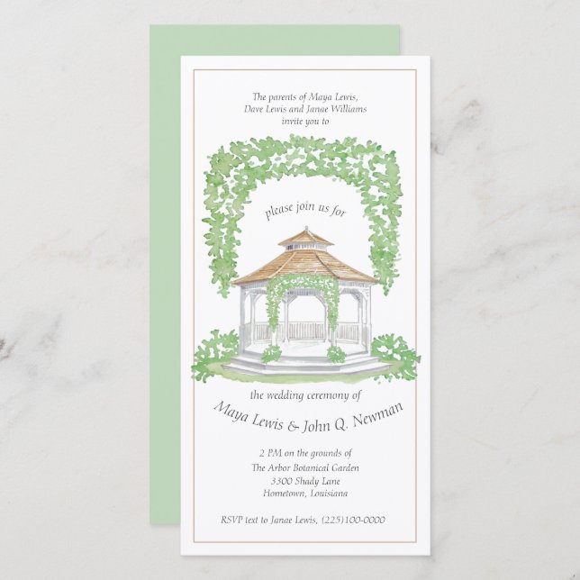 Gazebo Wedding Invitation (Front/Back)