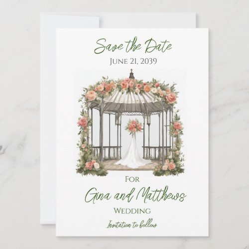 Gazebo Wedding Save the Date Invitation Card