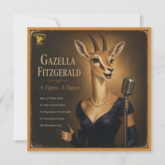 Gazella Fitzgerald Album: a Parody Note Card (Front)