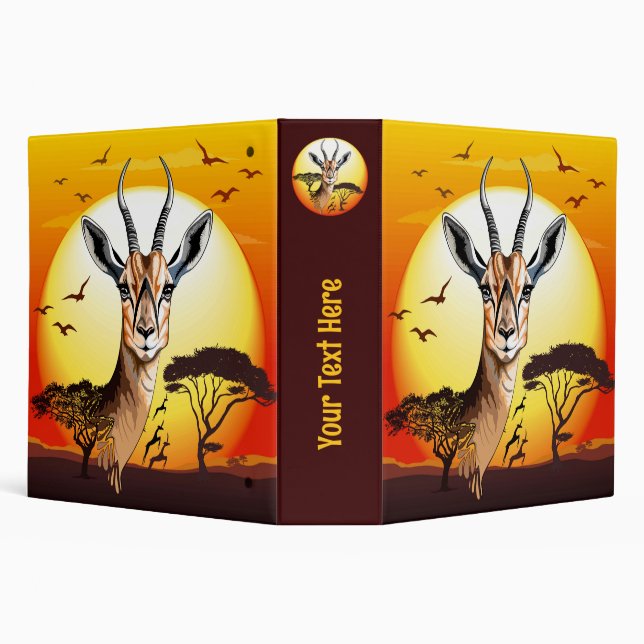 Gazelle African Antelope Wild  Animal 3 Ring Binder (Background)