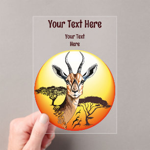 Gazelle African Antelope Wild Animal Acrylic Invitations
