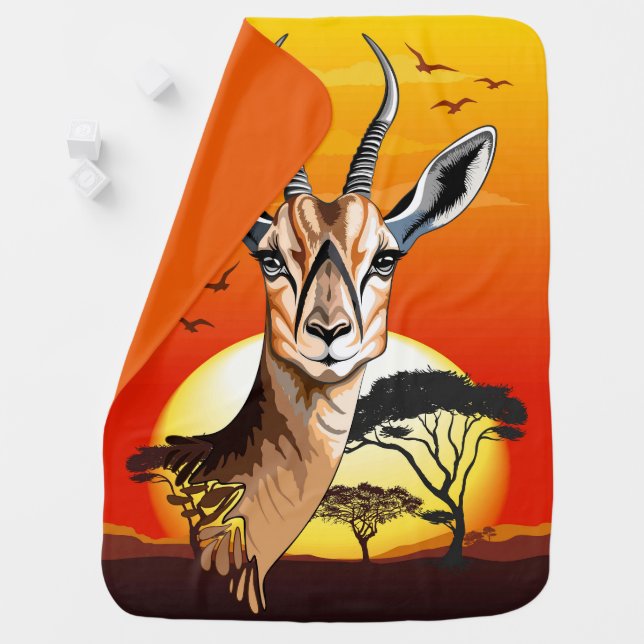 Gazelle African Antelope Wild  Animal Baby Blanket (In Situ)