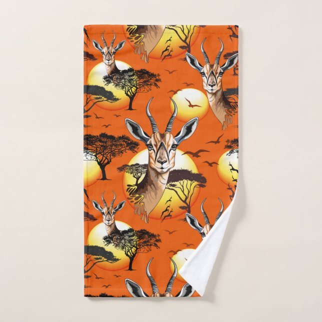 Gazelle African Antelope Wild  Animal Bath Towel Set (Hand Towel)