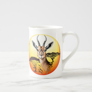 Gazelle African Antelope Wild Animal Bone China Mug