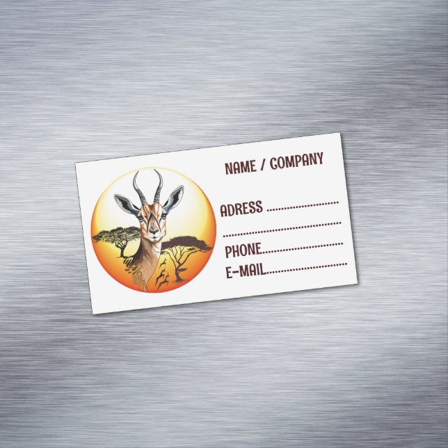 Gazelle African Antelope Wild  Animal Business Card Magnet (In Situ)