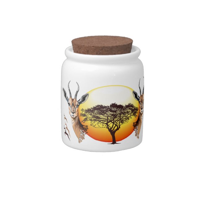 Gazelle African Antelope Wild  Animal Candy Jar (Right)