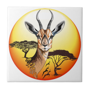 Gazelle African Antelope Wild Animal Ceramic Tile