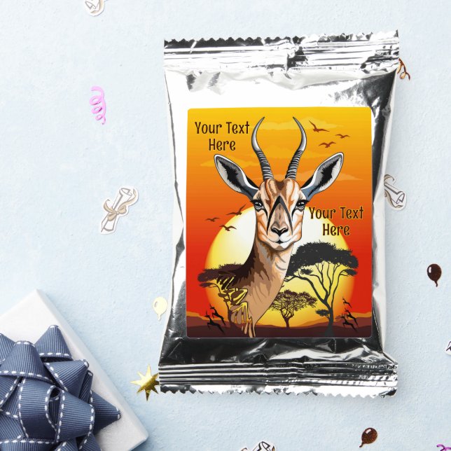 Gazelle African Antelope Wild  Animal Coffee Drink Mix (Packets)