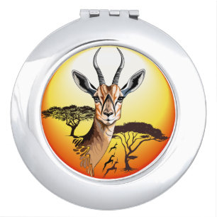Gazelle African Antelope Wild  Animal Compact Mirror