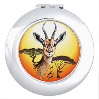 Gazelle African Antelope Wild  Animal Compact Mirror