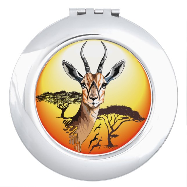 Gazelle African Antelope Wild  Animal Compact Mirror (Front)