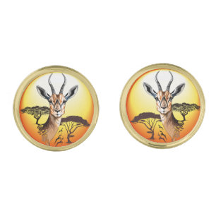 Gazelle African Antelope Wild Animal Cufflinks