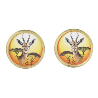 Gazelle African Antelope Wild  Animal Cufflinks