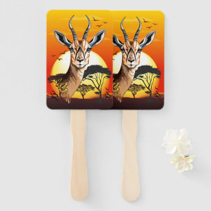Gazelle African Antelope Wild Animal Hand Fan