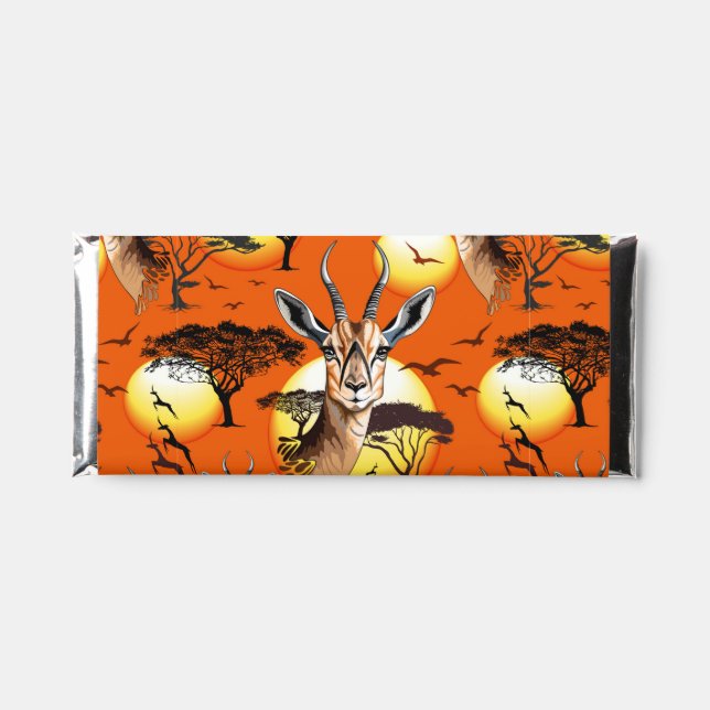 Gazelle African Antelope Wild  Animal Hershey Bar Favors (Front)