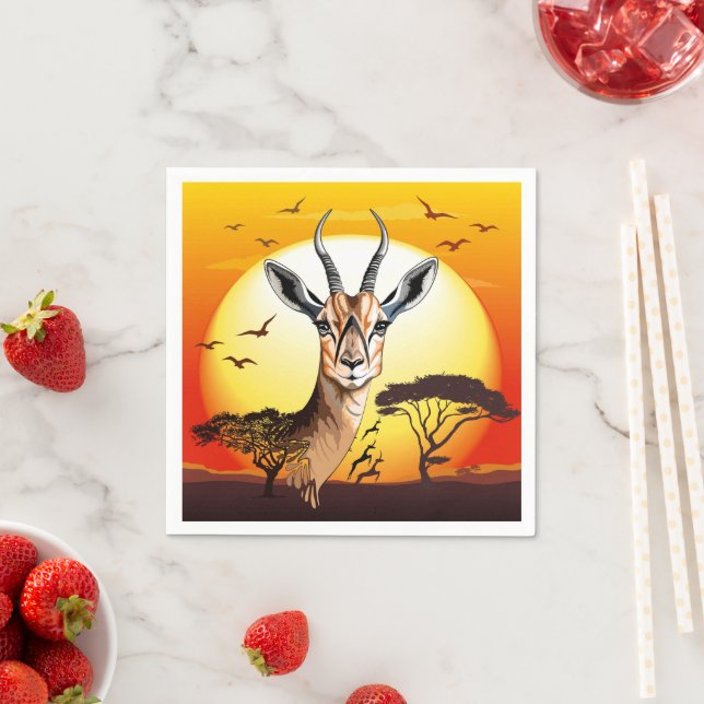 Gazelle African Antelope Wild  Animal Napkins (Insitu)