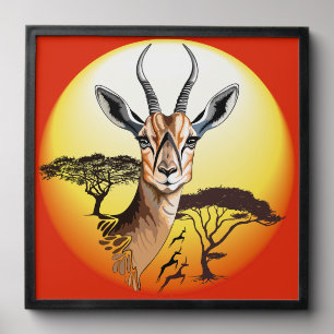 Gazelle African Antelope Wild  Animal Peel And Stick Photo Tile