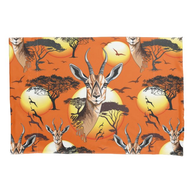 Gazelle African Antelope Wild  Animal Pillow Case (Front)