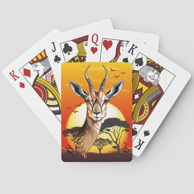 Gazelle African Antelope Wild  Animal Poker Cards (Back)