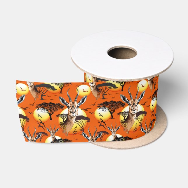 Gazelle African Antelope Wild  Animal Satin Ribbon (Spool)