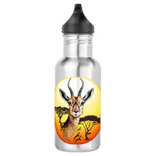 Gazelle African Antelope Wild Animal Stainless Steel Water Bottle